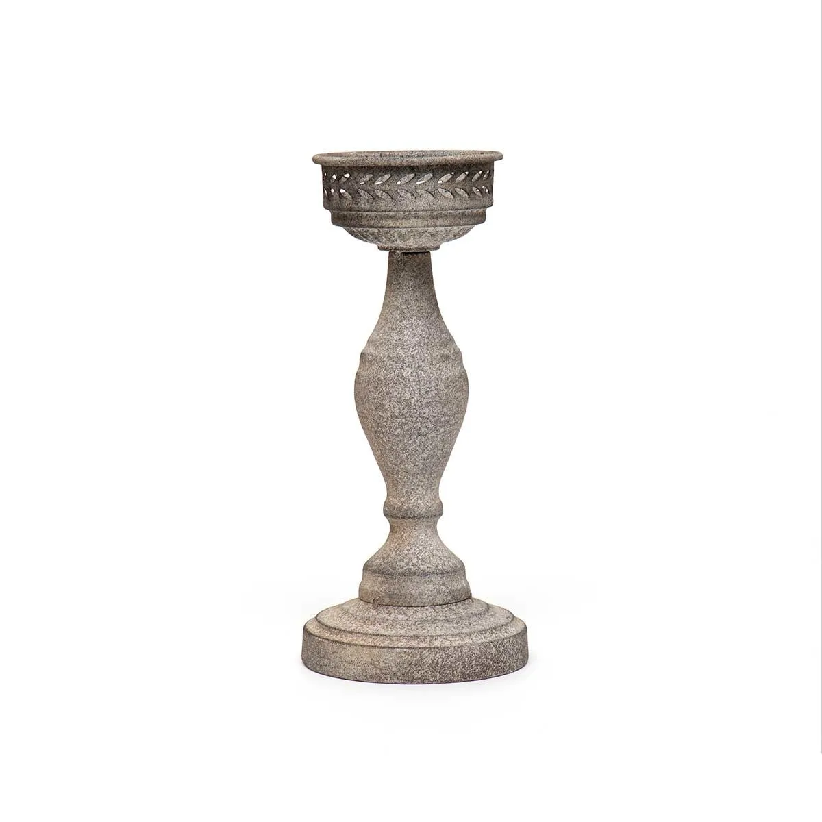 10" Metal Granite Finish Candle Holder