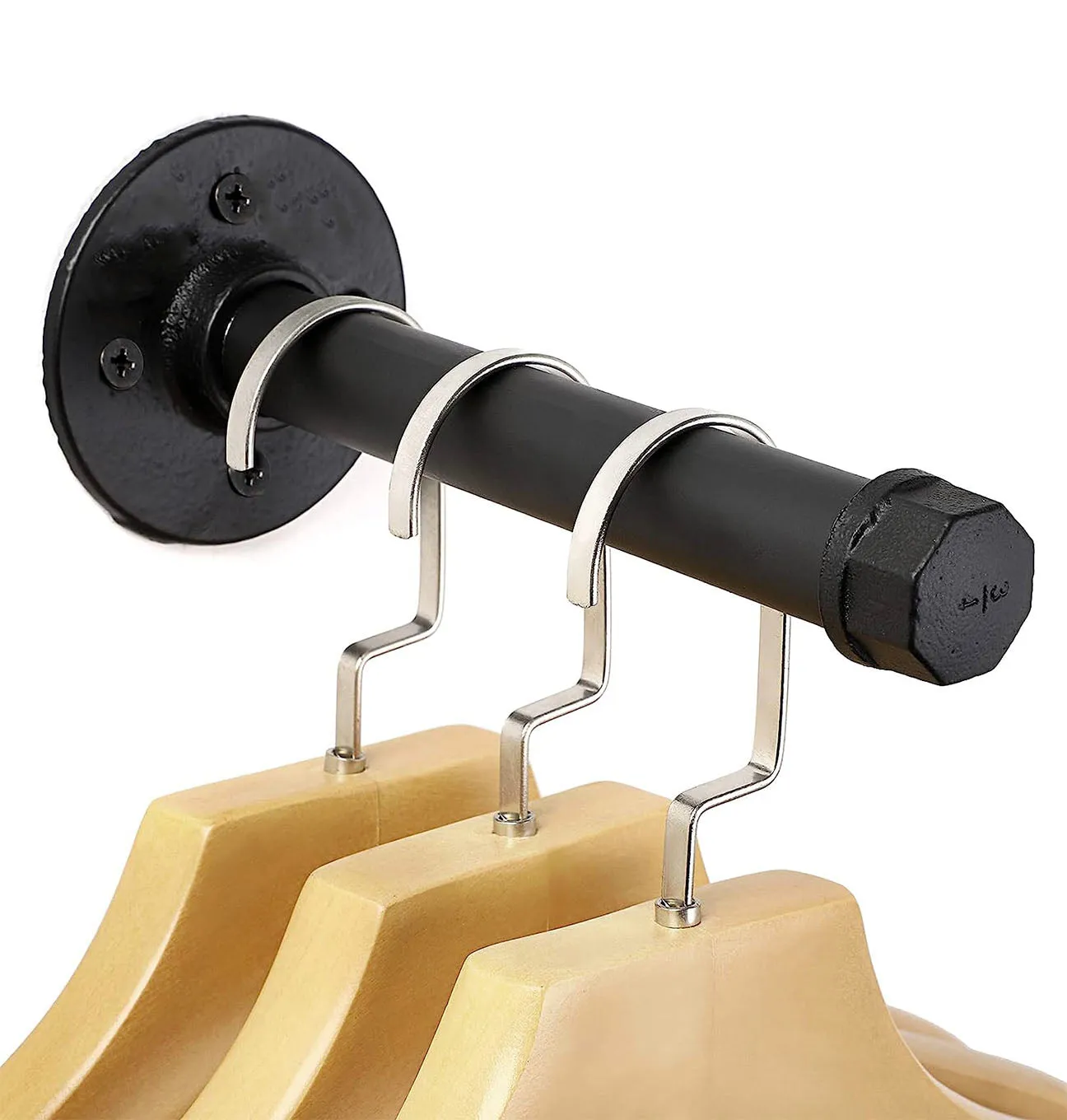 2Pcs Industrial Pipe Clothes Bar-22CM