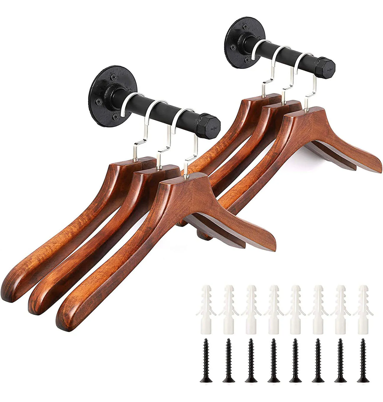 2Pcs Industrial Pipe Clothes Bar-22CM