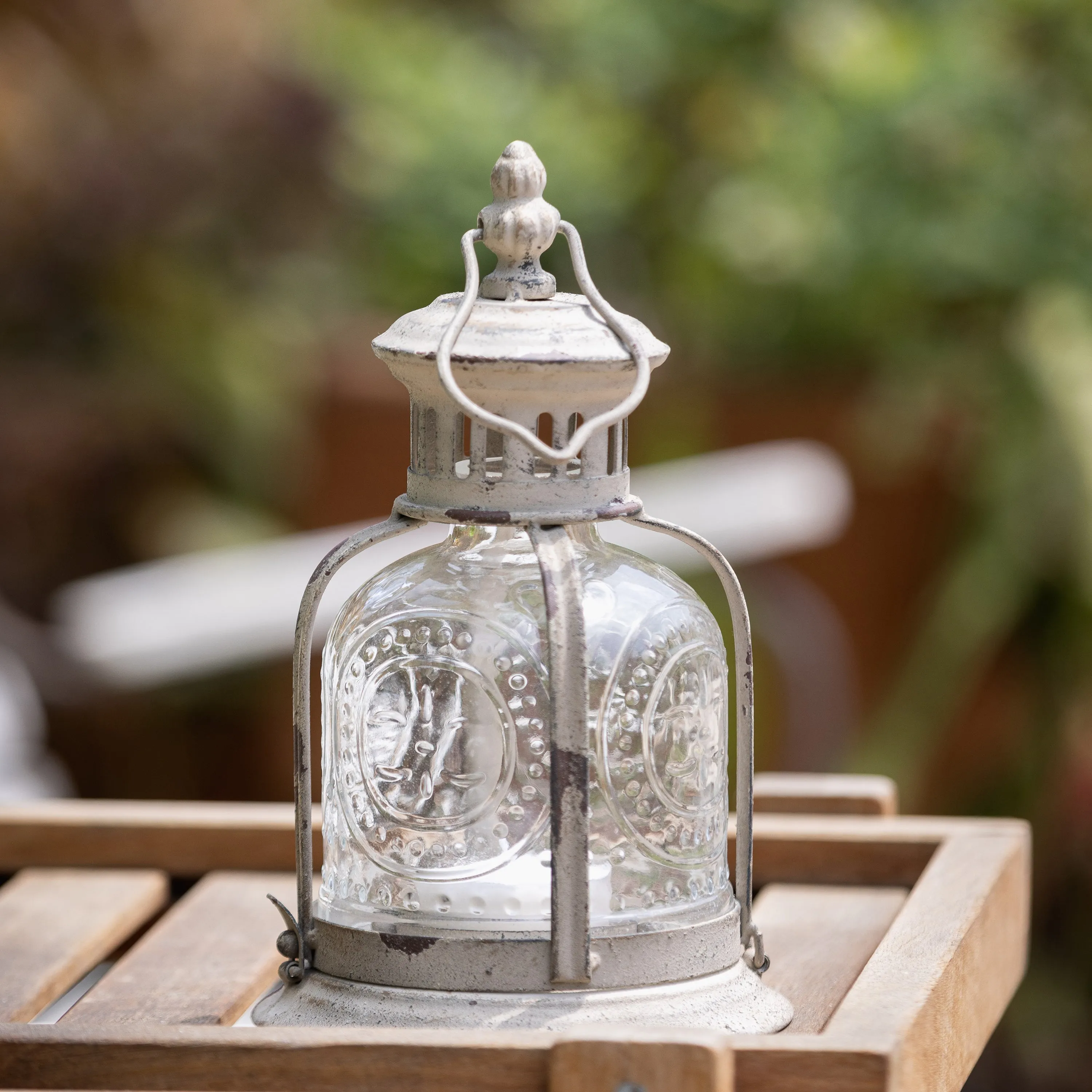 Aged Cafe Terrace Lantern - Candle Holder