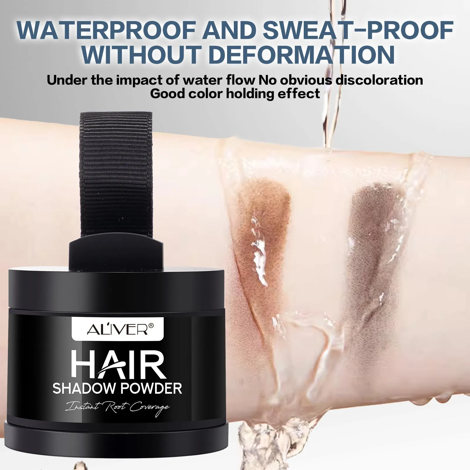 Aliver Instantly Hairline Shadow-Hair Shadow Powder, Quick Cover Black Hair Root Concealer, Eyebrows & Beard Line,Unisex,Black
