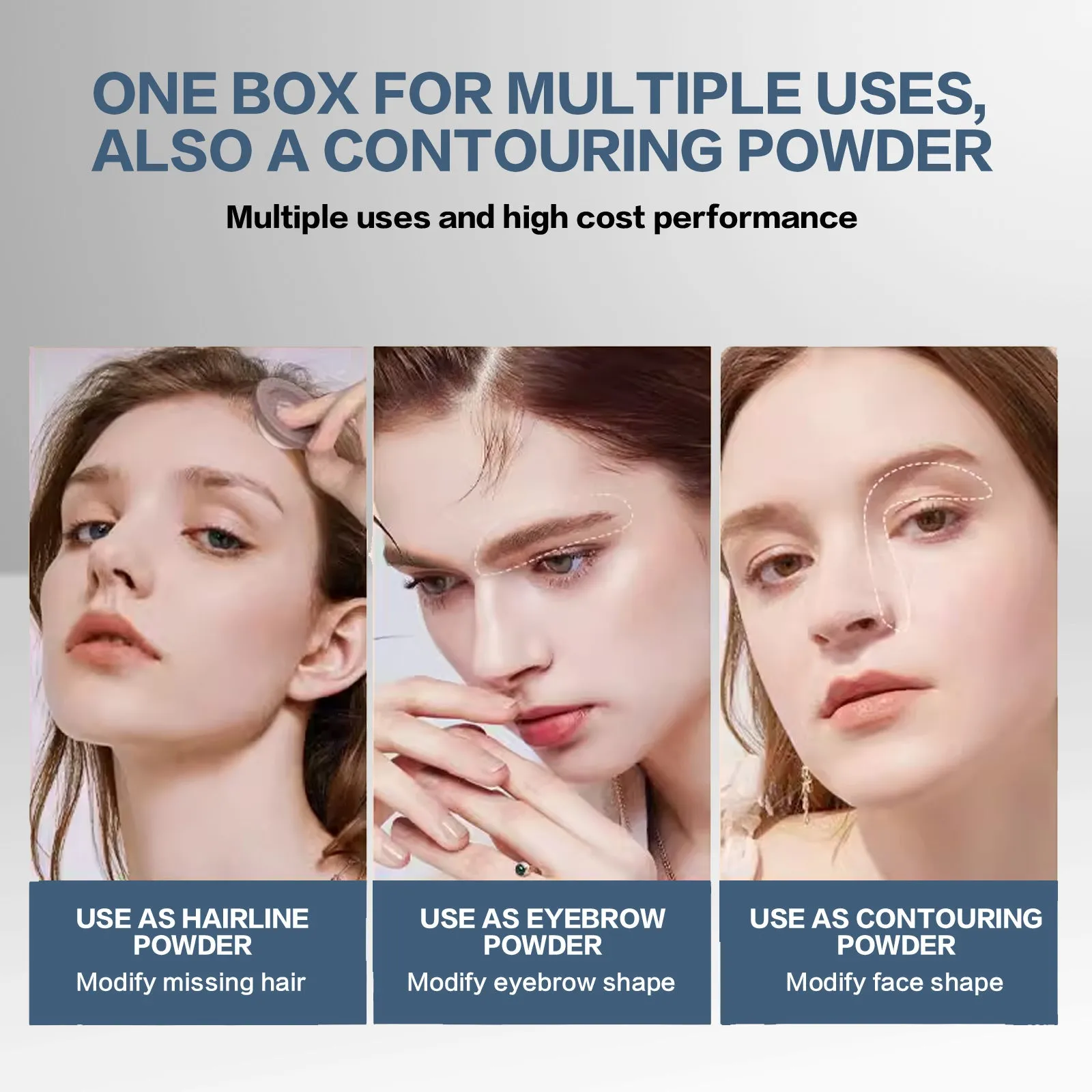 Aliver Instantly Hairline Shadow-Hair Shadow Powder, Quick Cover Black Hair Root Concealer, Eyebrows & Beard Line,Unisex,Black