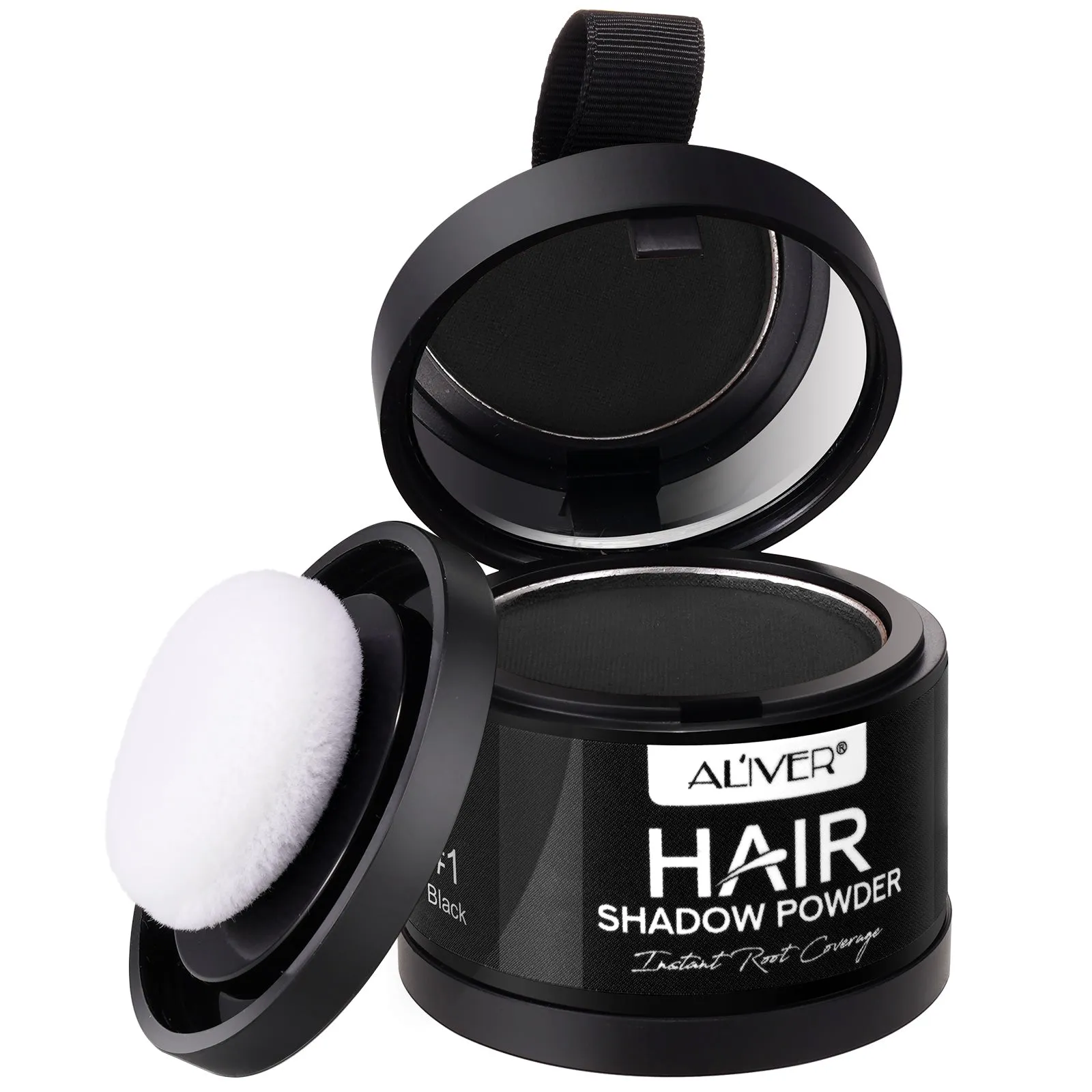 Aliver Instantly Hairline Shadow-Hair Shadow Powder, Quick Cover Black Hair Root Concealer, Eyebrows & Beard Line,Unisex,Black