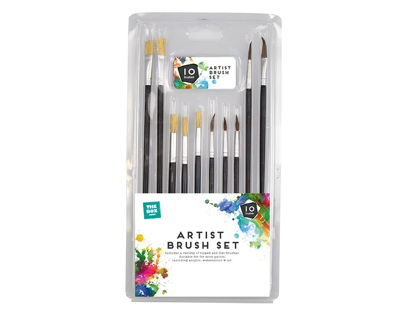 Artist Paint Brush Set - 10 Pack (STA4679)