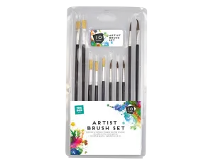 Artist Paint Brush Set - 10 Pack (STA4679)
