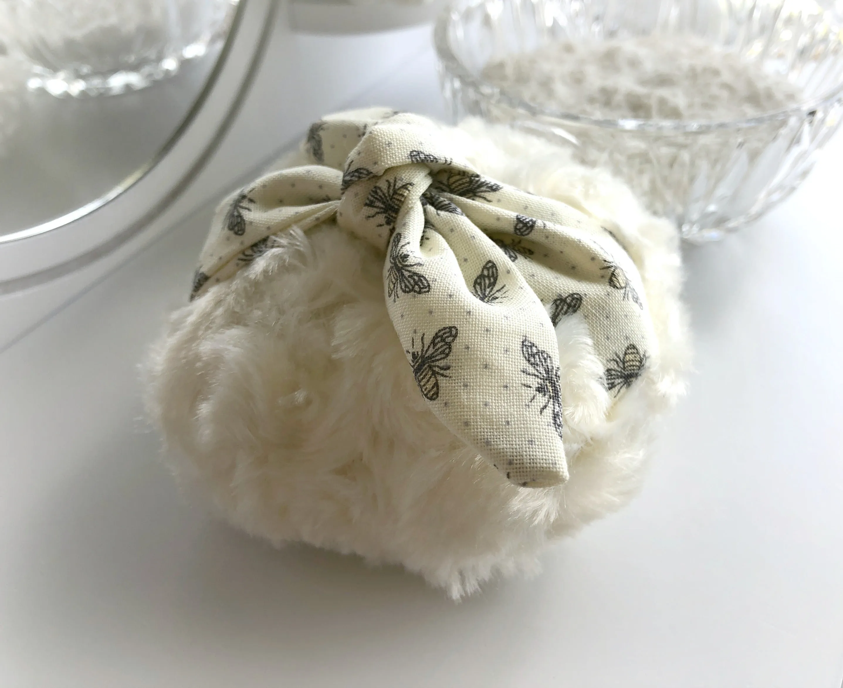 Body Powder Puff - Honey Bee, 4 inch