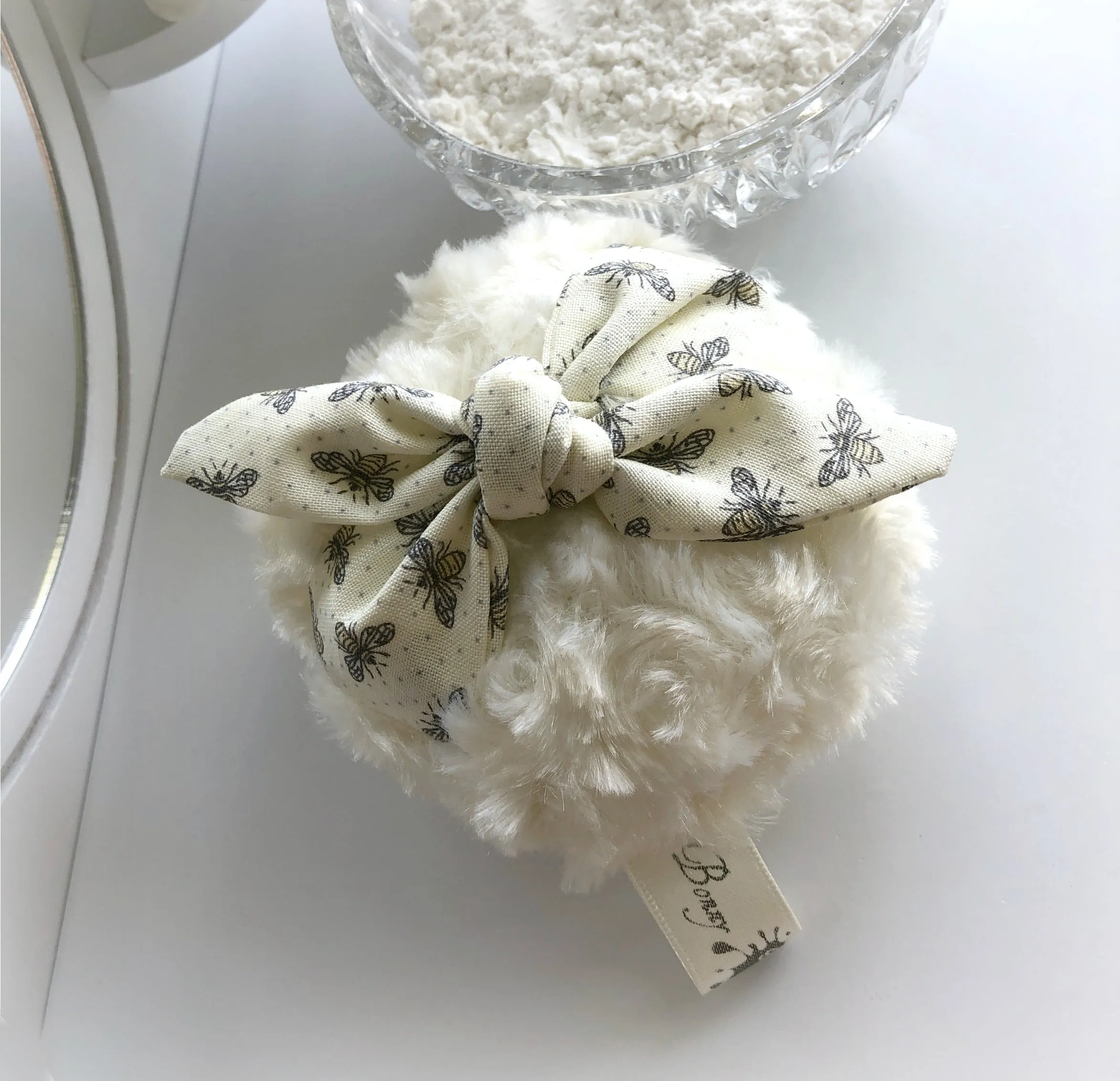 Body Powder Puff - Honey Bee, 4 inch