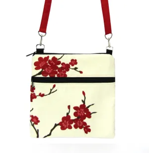 Cheery Blossom | Black Nylon | RTS Mini Square Crossbody Bag