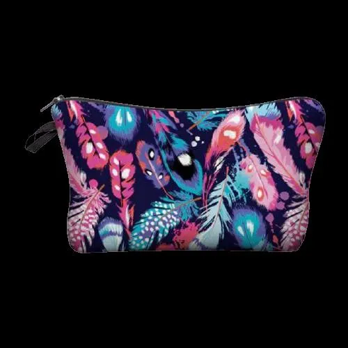 FREE   Shipping -Women  Makeup  Multicolour Pattern Organizer Cosmetic Bag