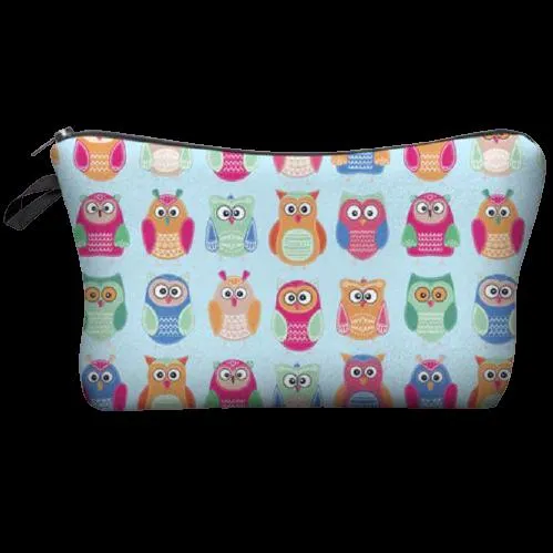FREE   Shipping -Women  Makeup  Multicolour Pattern Organizer Cosmetic Bag