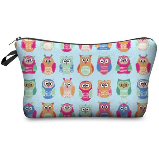 FREE   Shipping -Women  Makeup  Multicolour Pattern Organizer Cosmetic Bag