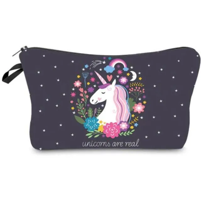 FREE   Shipping -Women  Makeup  Multicolour Pattern Organizer Cosmetic Bag