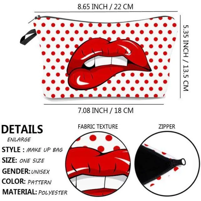 FREE   Shipping -Women  Makeup  Multicolour Pattern Organizer Cosmetic Bag