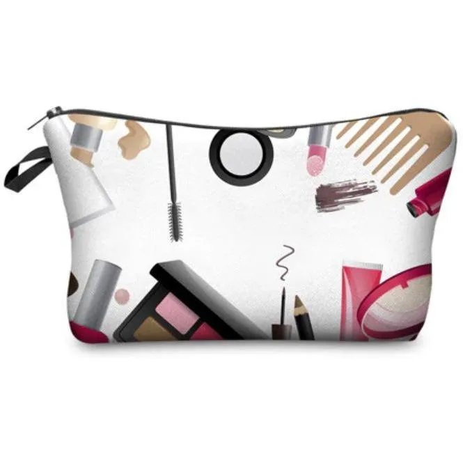 FREE   Shipping -Women  Makeup  Multicolour Pattern Organizer Cosmetic Bag