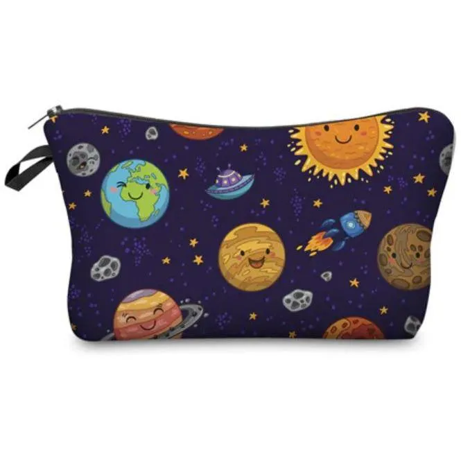 FREE   Shipping -Women  Makeup  Multicolour Pattern Organizer Cosmetic Bag