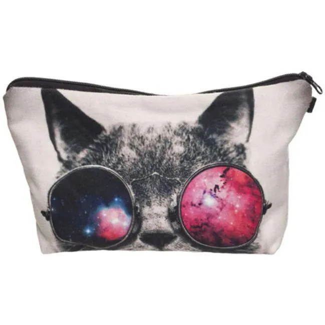 FREE   Shipping -Women  Makeup  Multicolour Pattern Organizer Cosmetic Bag