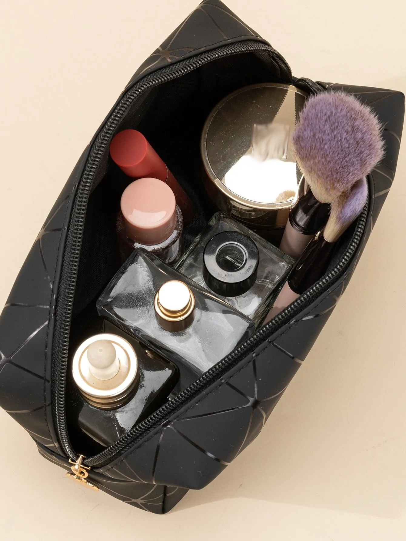 Geometric Lines Makeup Bag Cosmetic Organizer Toiletries Bag Makeup Organizer
