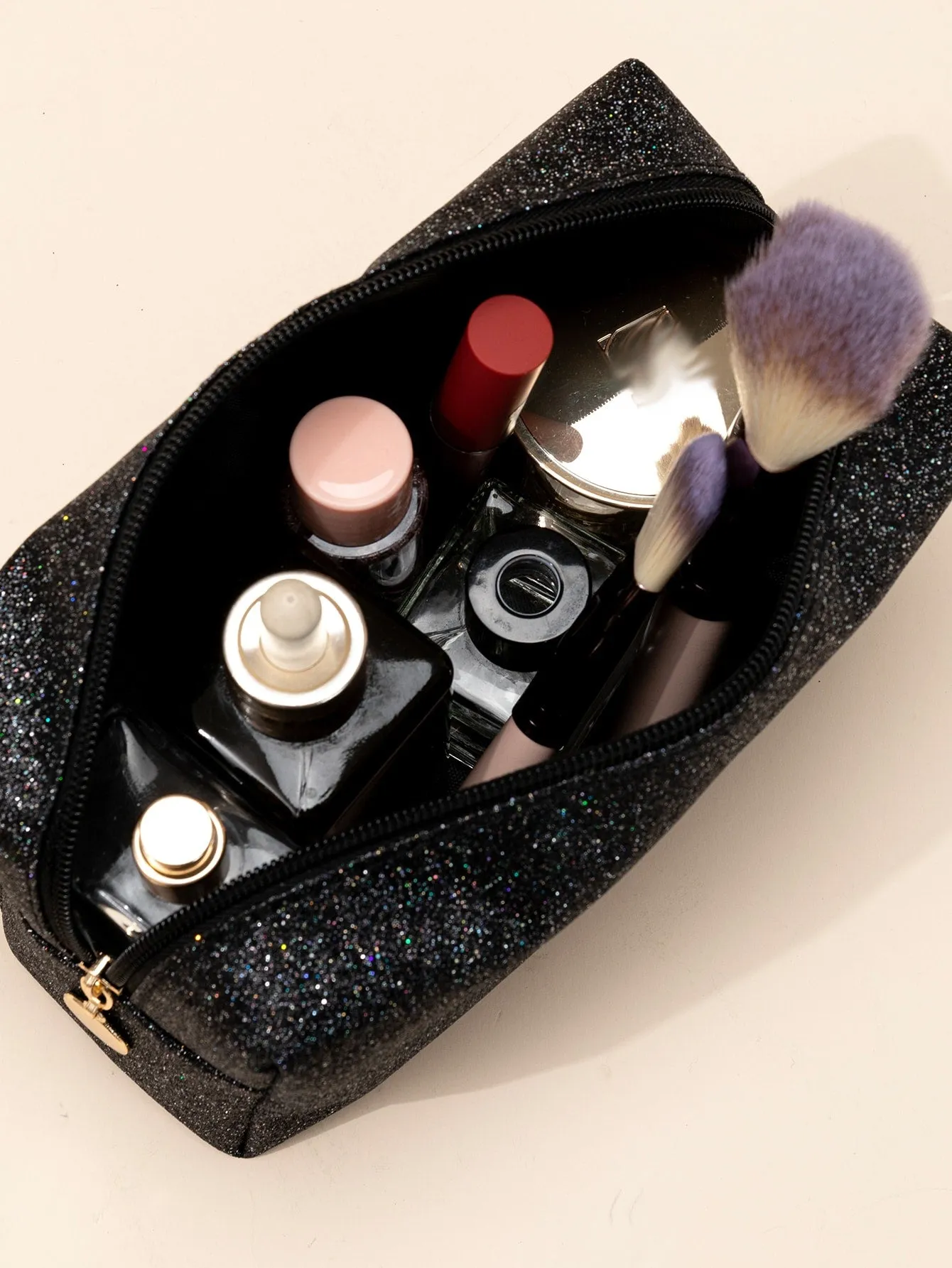 Glitter Makeup Bag Cosmetic Organizer Toiletries Bag Makeup Organizer Zip Pouch