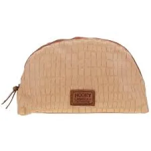 HOOEY SEDONA MOON LARGE LEATHER MAKEUP BAG CREAM/TAN
