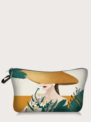 Korean Style Wearing Hat Lily Woman Cosmetic Bag Cosmetic Organizer Toiletries