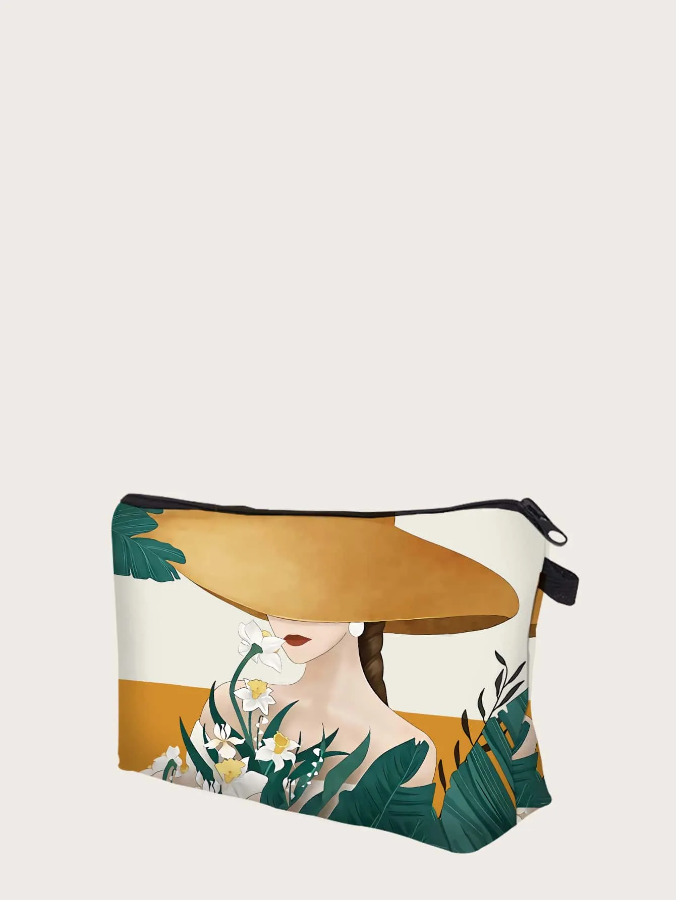 Korean Style Wearing Hat Lily Woman Cosmetic Bag Cosmetic Organizer Toiletries
