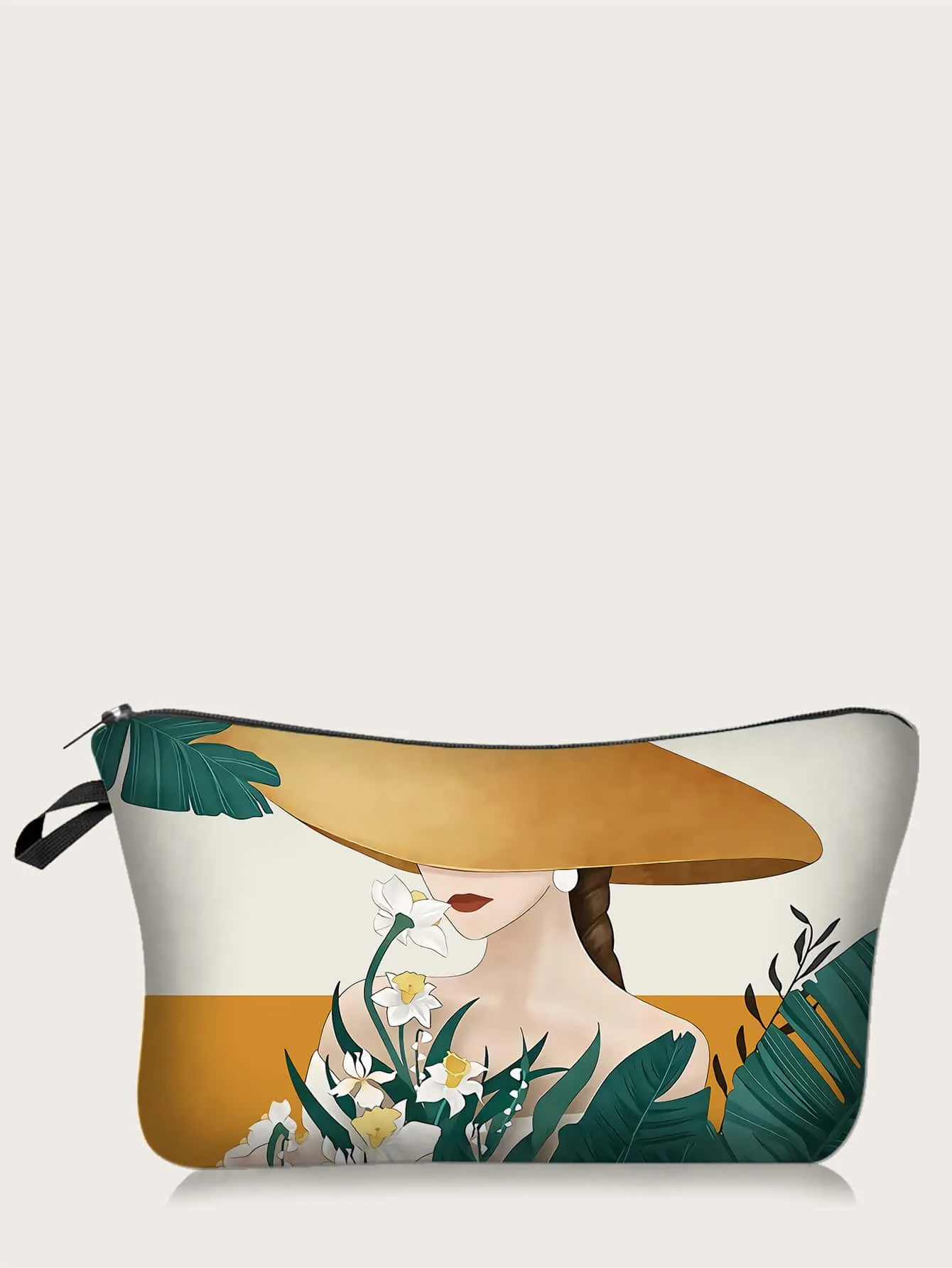 Korean Style Wearing Hat Lily Woman Cosmetic Bag Cosmetic Organizer Toiletries