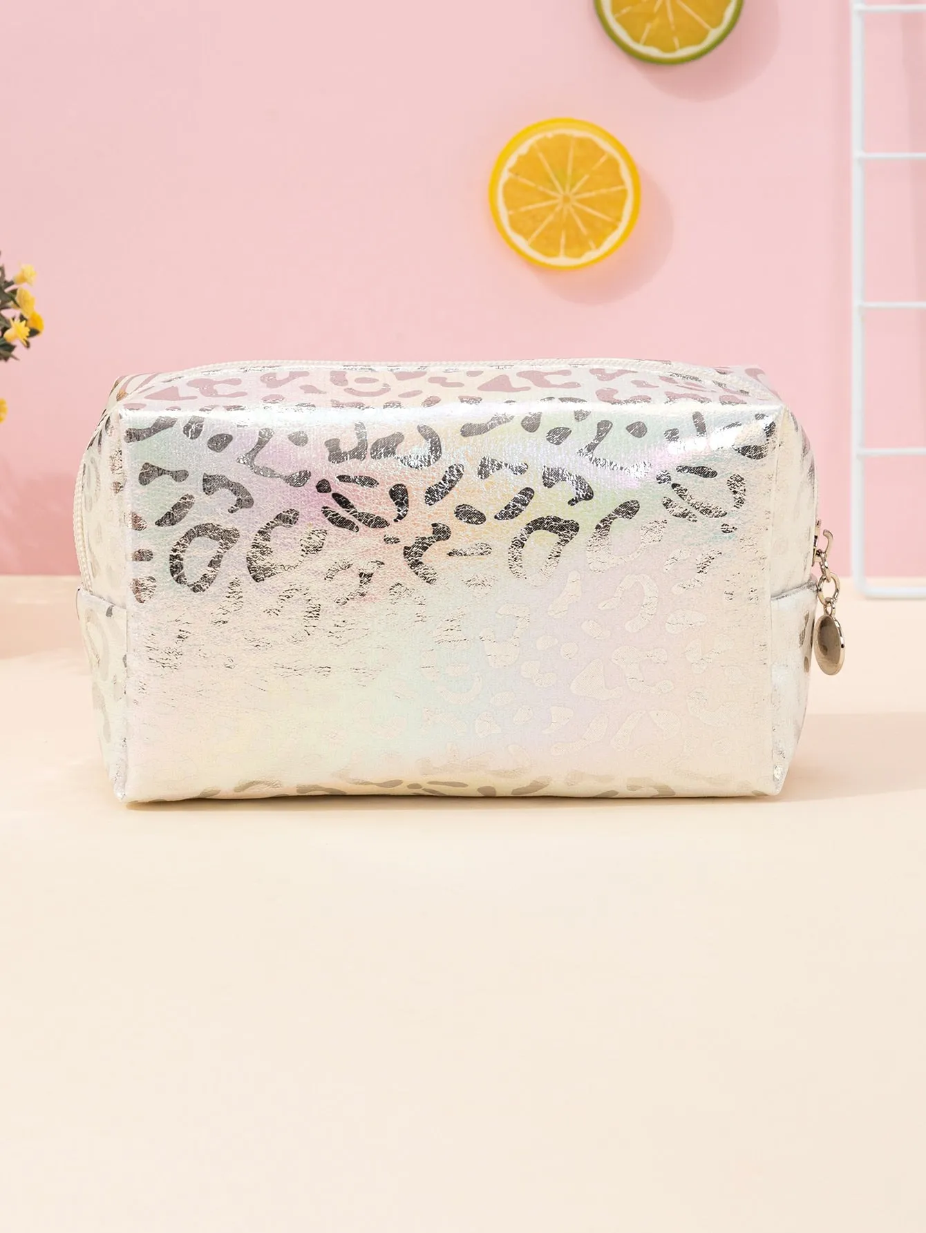 Leopard Print Portable Travel Storage Makeup Bag Cosmetic Organizer Toiletries