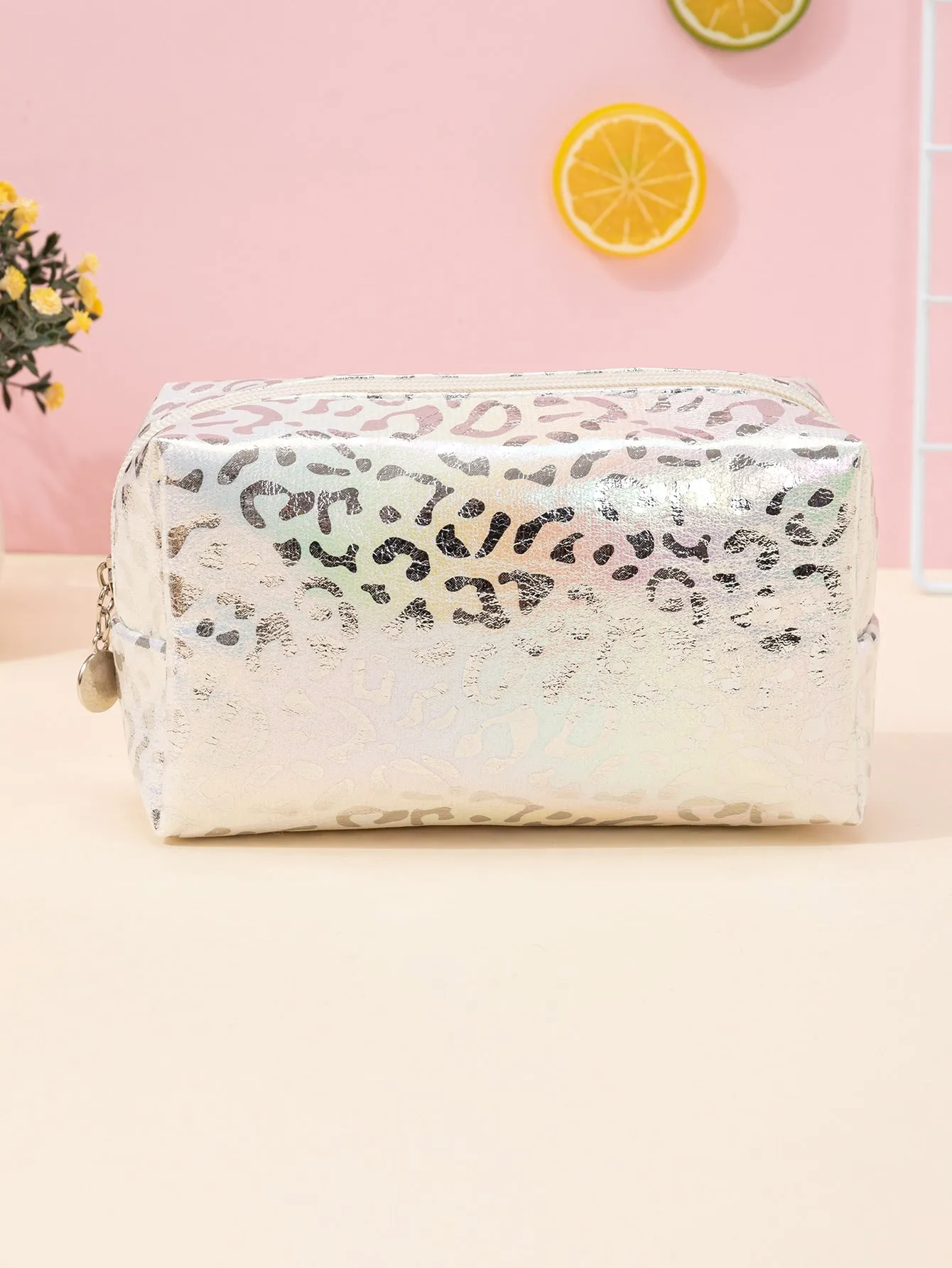 Leopard Print Portable Travel Storage Makeup Bag Cosmetic Organizer Toiletries