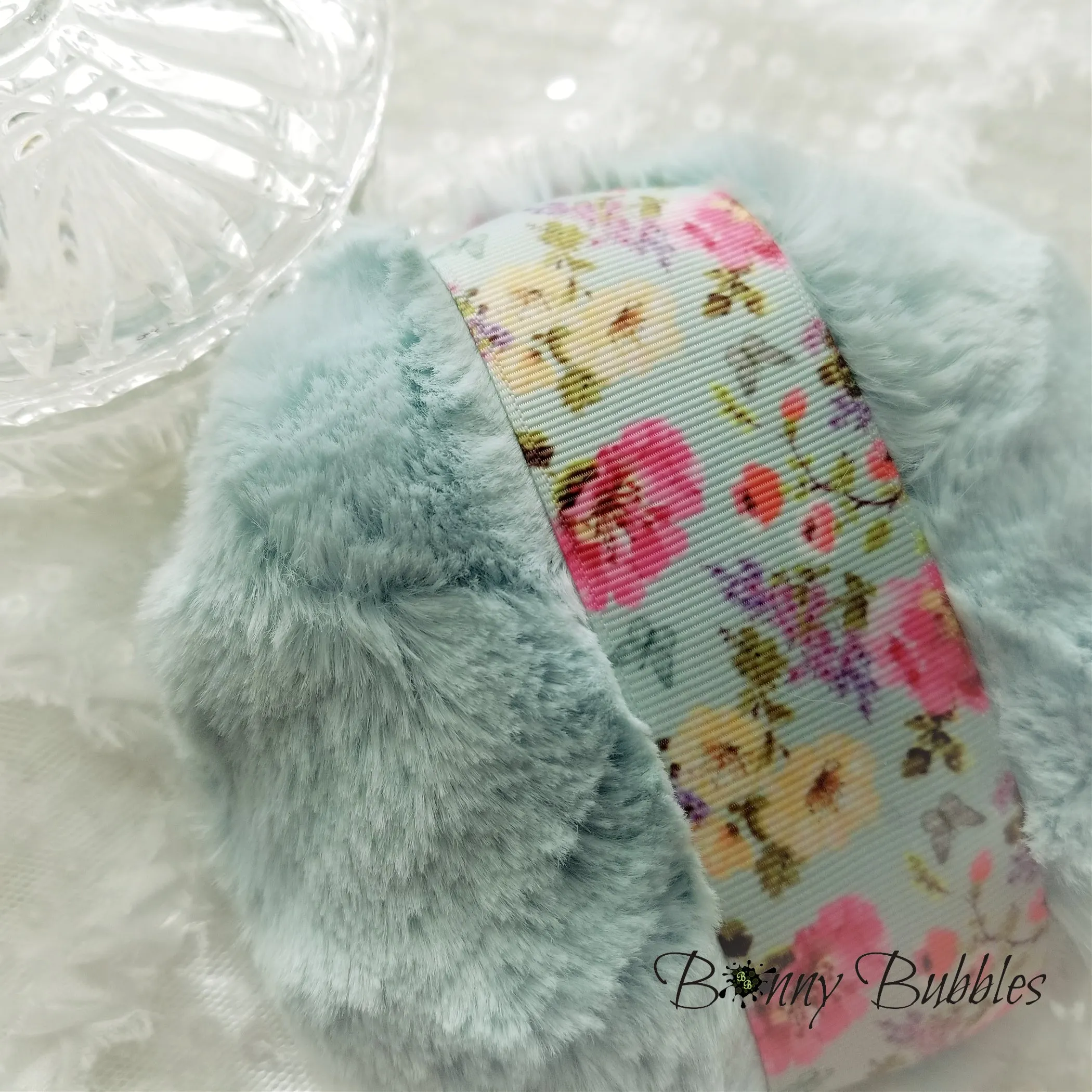 LIGHT AQUA Powder Puff, 5 inch