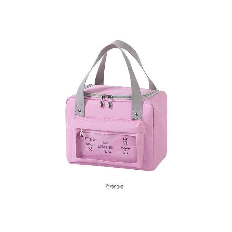 Lunch Bag Oxford Cloth Thermal Bag Student Portable Lunch Bag Outdoor Picnic Lunch Box Bag