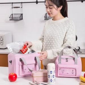 Lunch Bag Oxford Cloth Thermal Bag Student Portable Lunch Bag Outdoor Picnic Lunch Box Bag