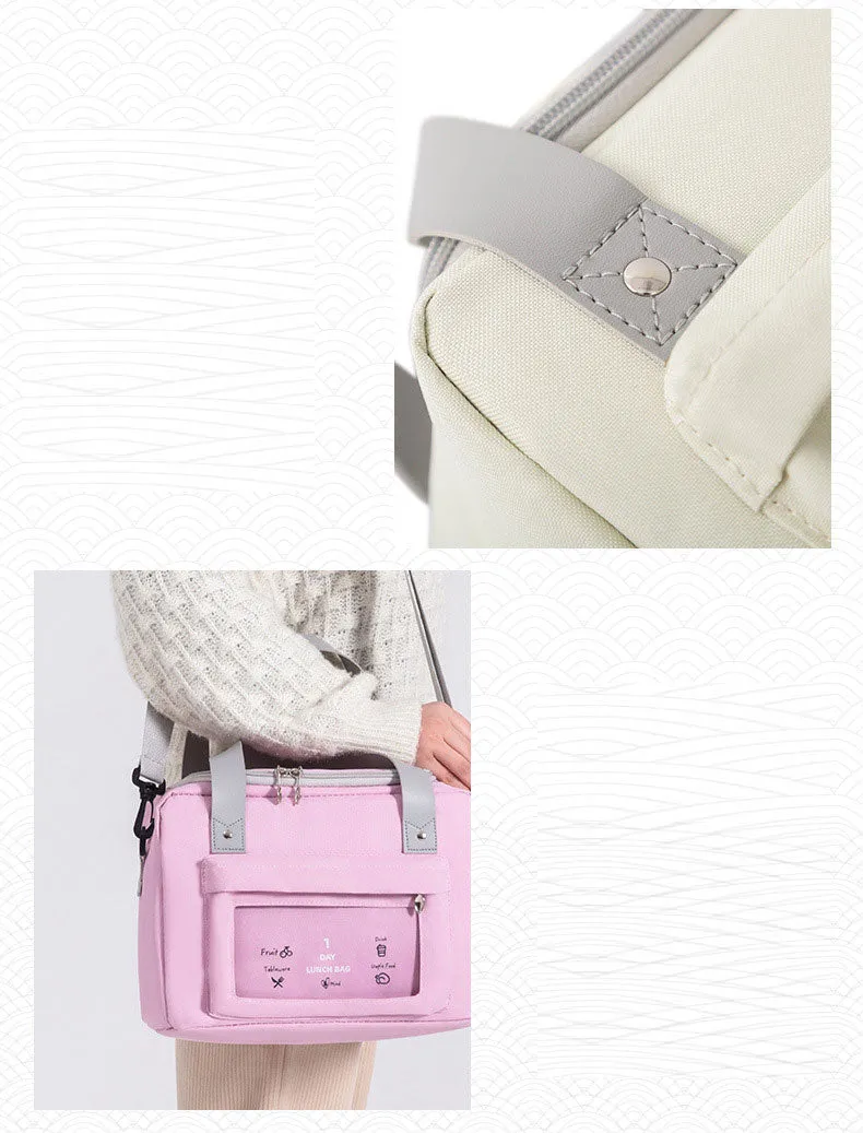 Lunch Bag Oxford Cloth Thermal Bag Student Portable Lunch Bag Outdoor Picnic Lunch Box Bag
