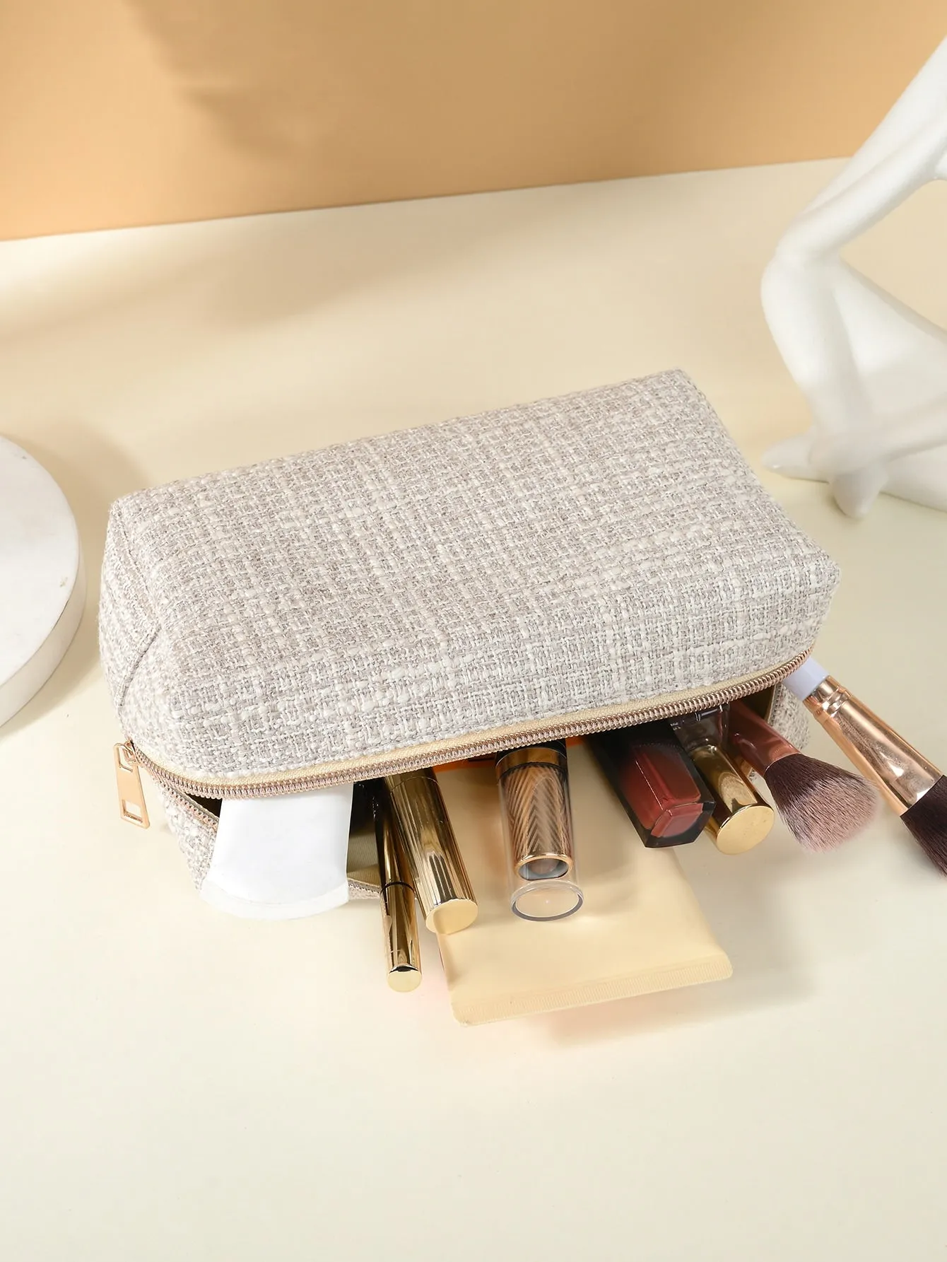 Minimalistic Makeup Bag Cosmetic Organizer Toiletries Bag Makeup Organizer Zip