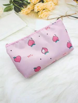 Peach Makeup Bag Cosmetic Organizer Toiletries Bag Makeup Organizer Zip Pouch