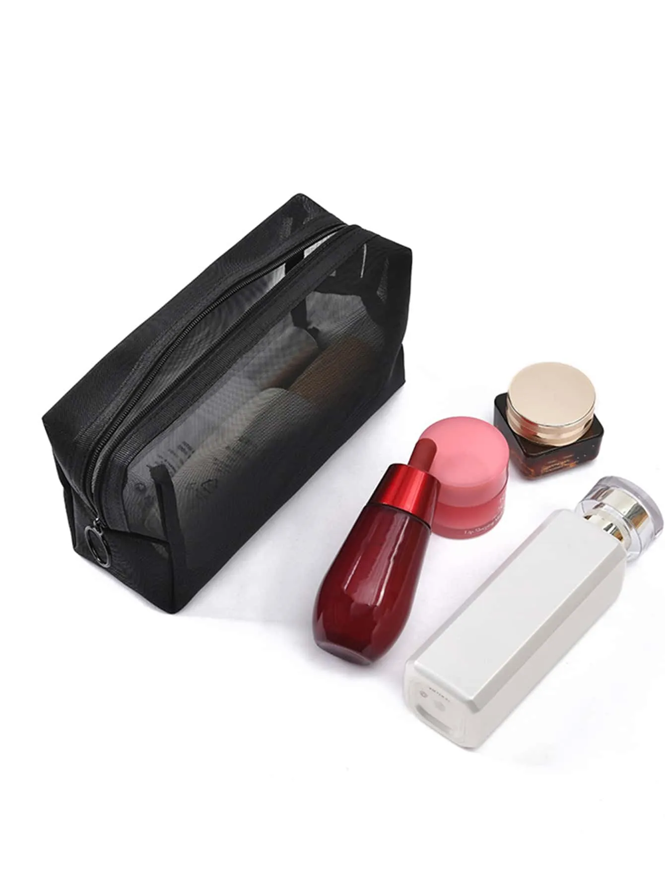 Plain Makeup Bag Black Cosmetic Organizer Toiletries Bag Makeup Organizer Zip