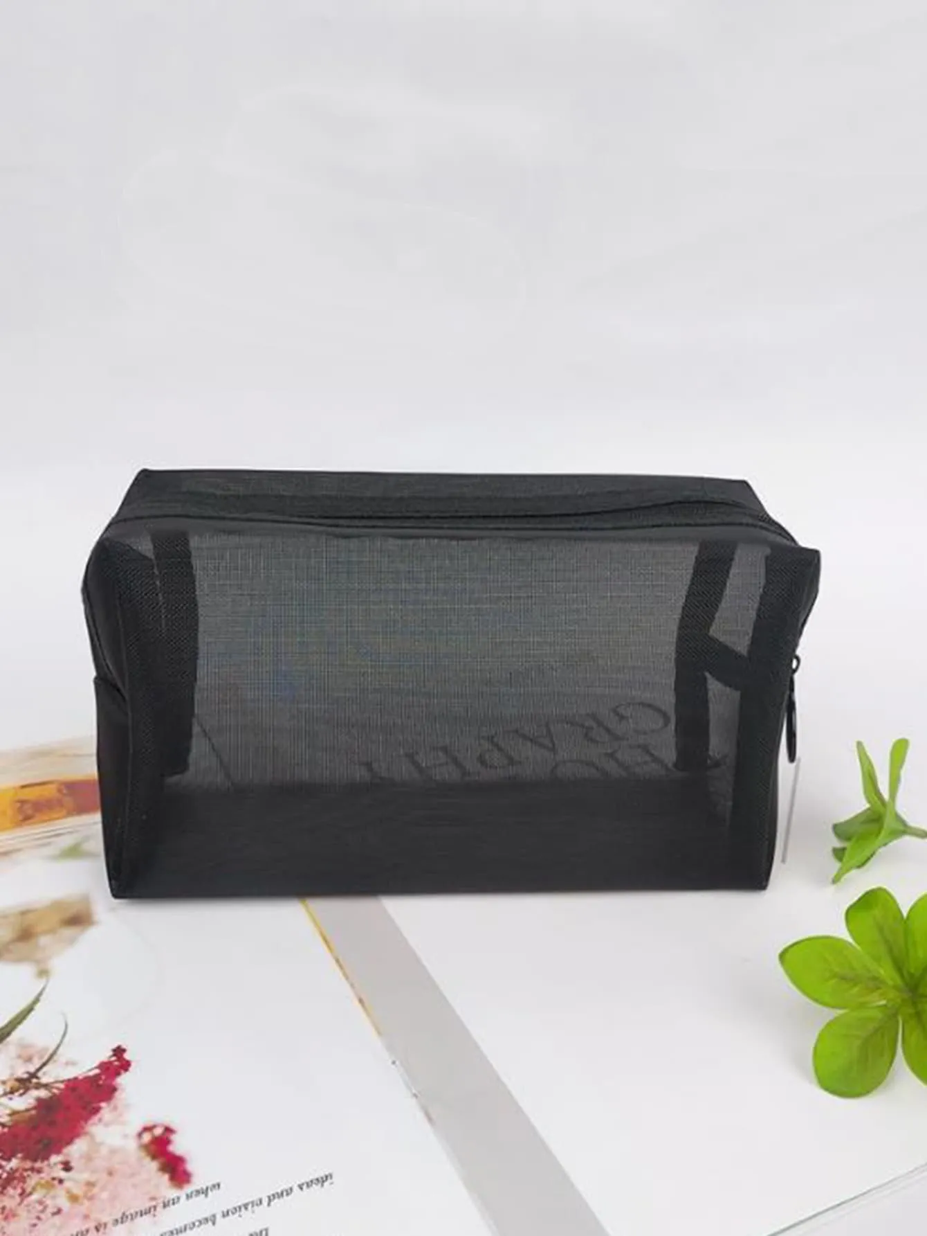 Plain Makeup Bag Black Cosmetic Organizer Toiletries Bag Makeup Organizer Zip
