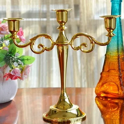 Silver/Gold/Black/Bronze Metal Candle Holder
