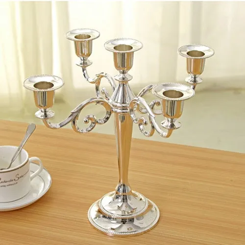 Silver/Gold/Black/Bronze Metal Candle Holder