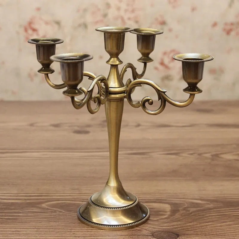 Silver/Gold/Black/Bronze Metal Candle Holder
