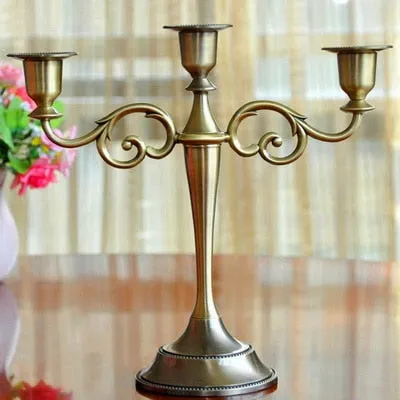 Silver/Gold/Black/Bronze Metal Candle Holder