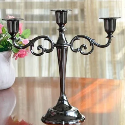 Silver/Gold/Black/Bronze Metal Candle Holder