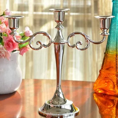 Silver/Gold/Black/Bronze Metal Candle Holder