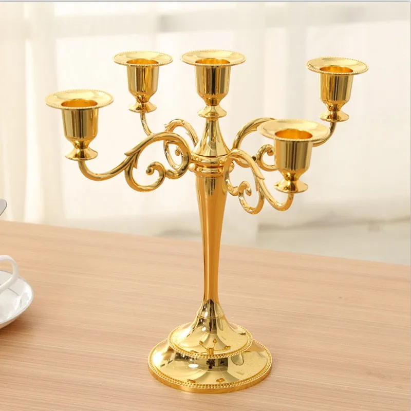 Silver/Gold/Black/Bronze Metal Candle Holder