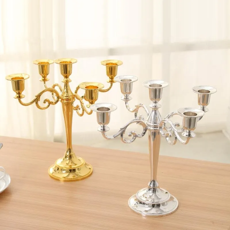 Silver/Gold/Black/Bronze Metal Candle Holder