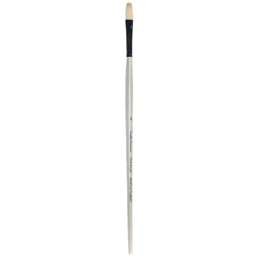 Simply Simmons Brushes - Long Handled Bristle Filbert
