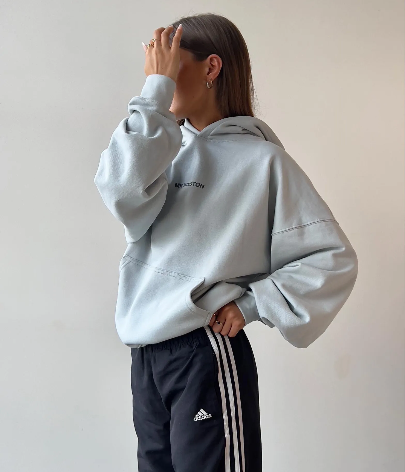 Soft Grey Puff Hood