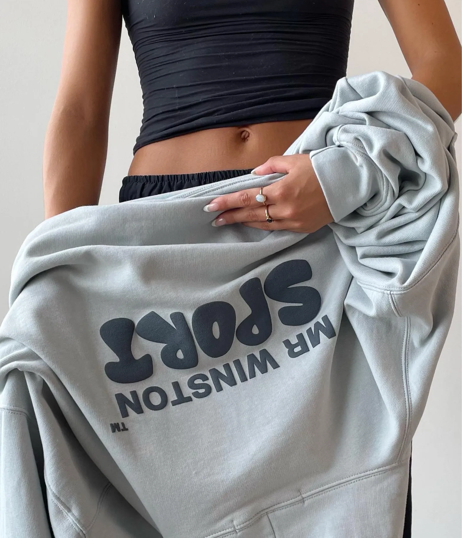 Soft Grey Puff Hood