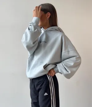 Soft Grey Puff Hood