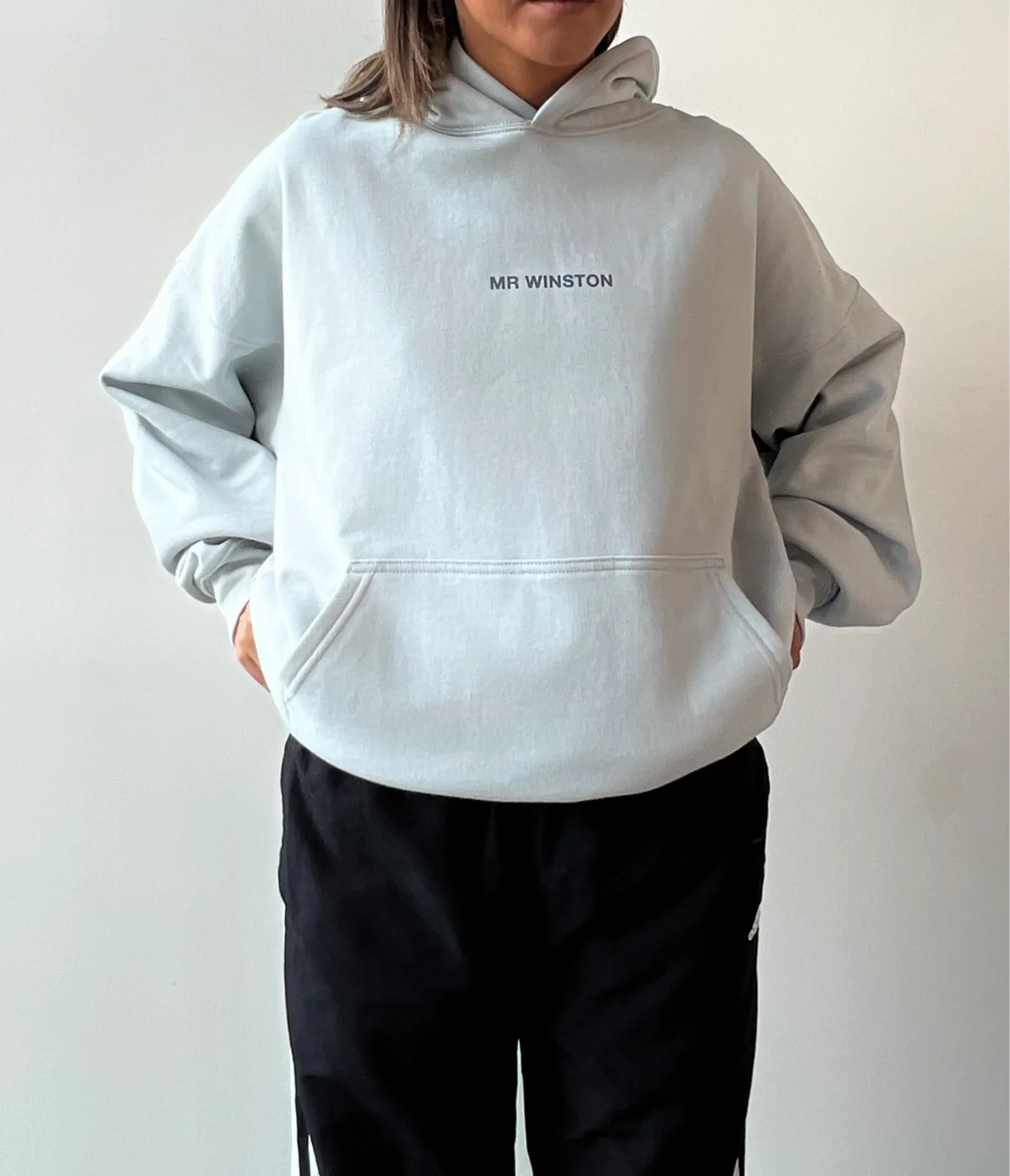 Soft Grey Puff Hood