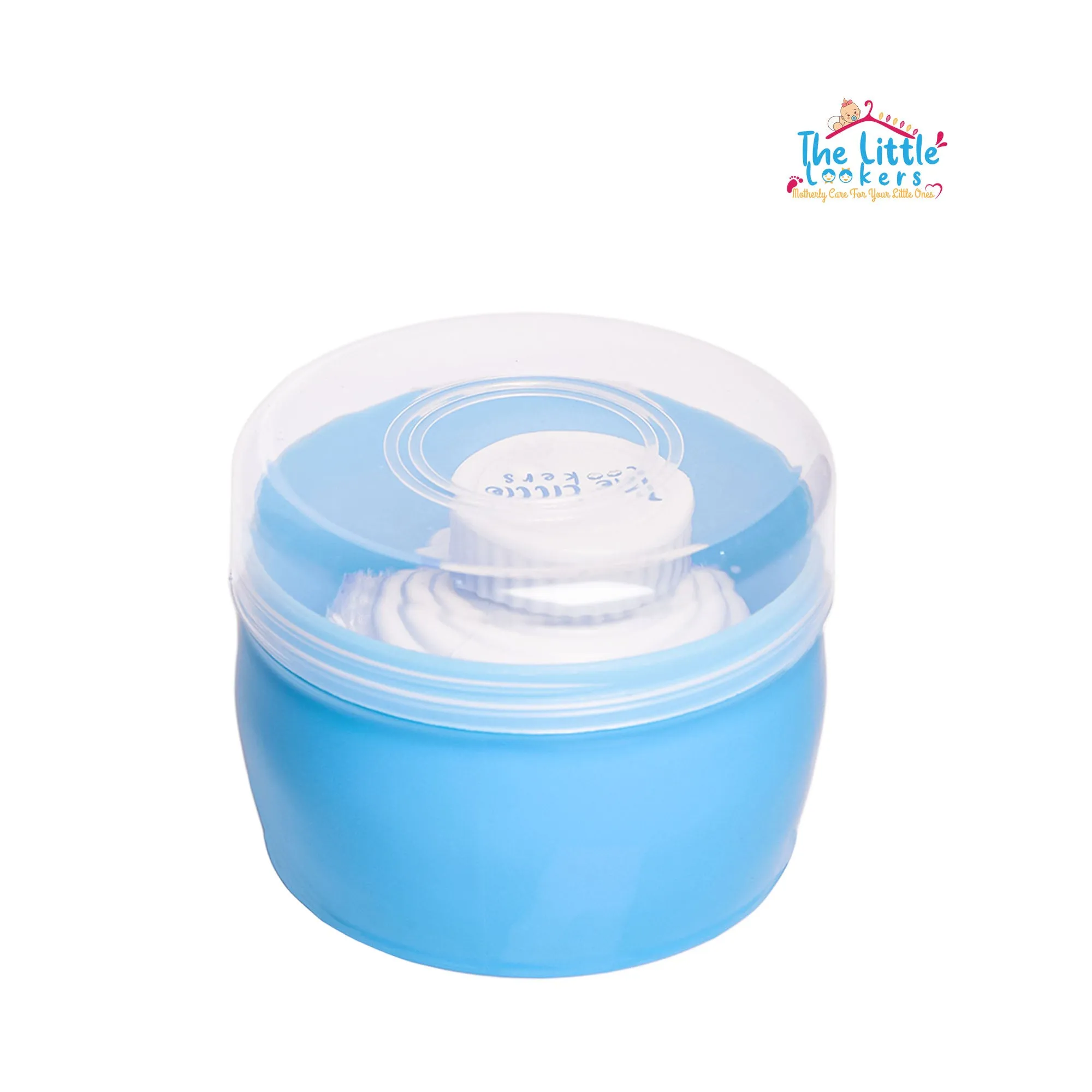 THE LITTLE LOOKERS Portable Baby Skin Care Baby Powder Puff with Box Holder Container for New Born and Kids for Baby Face and Body